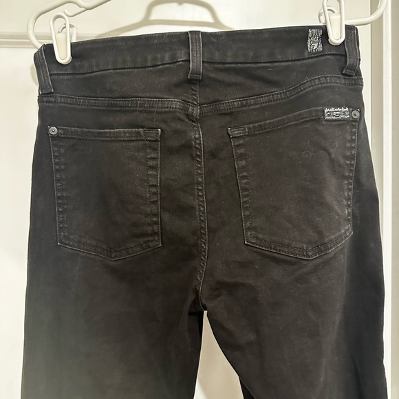 7 For All Mankind Kimmie Straight Jeans Size 31 | Black/Washed Black Denim EUC - Picture 4 of 9